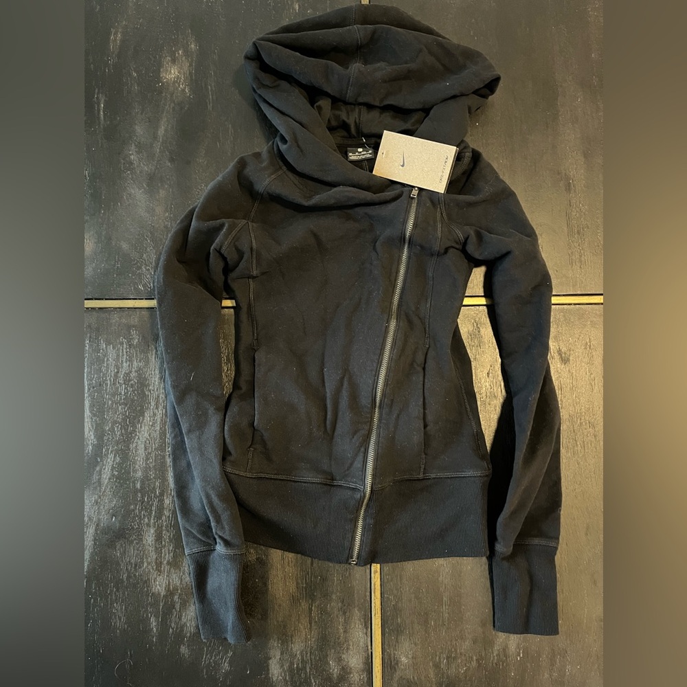 Nike Women’s Black Asymmetrical Zip Hooded Jacket